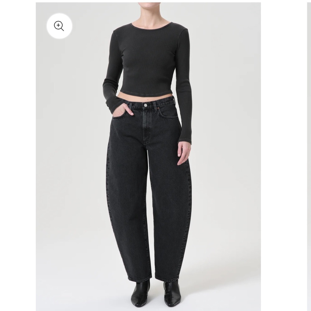 Agolde Jeans Ballon Black Demin Size 25